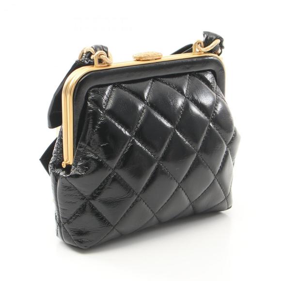 CHANEL Matelasse Chain Clutch Shoulder Bag Leather Women's Black AP4028 - Picture 3 of 10